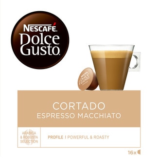 Nescafé Dolce Gusto Café Cortado Espresso Macchiato Intensidade 8 embalagem 16 cápsulas