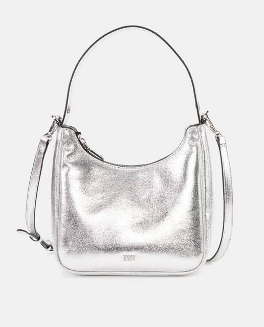 Small grey shoulder bag with detachable shoulder strap · Women's