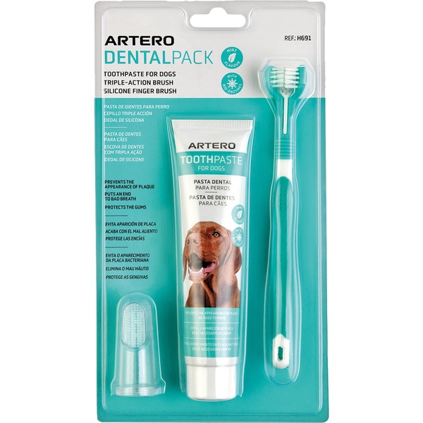 Zahnpack für Hunde mit Zahnpasta und Bürste Blister 1 Einheit