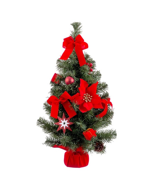 Árbol decorado rojo