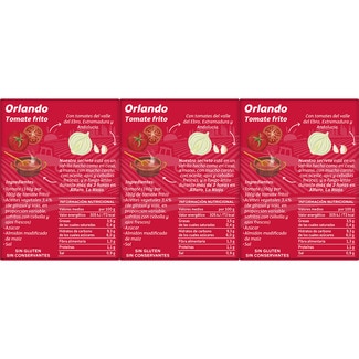 Tomate frito sin gluten pack 6 envase 212 g - Orlando