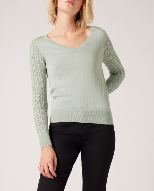 Jersey cuello pico mujer