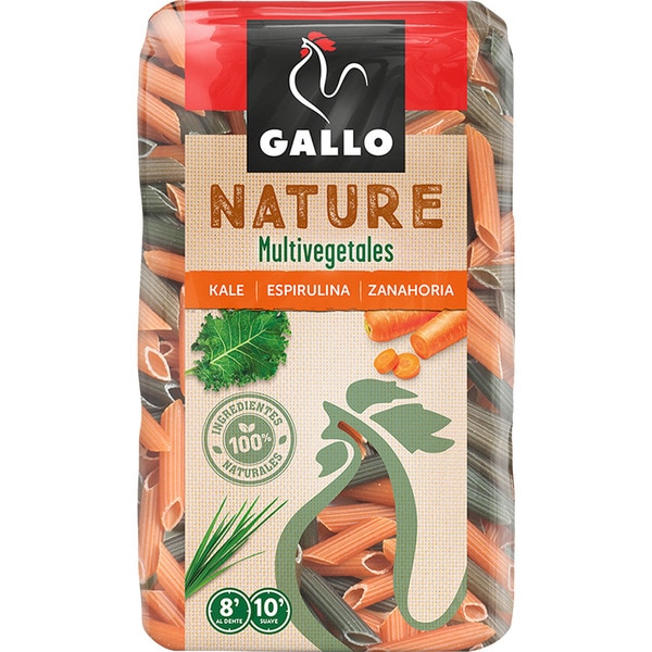 Mehrpflanzen-Makkaroni Nature mit Kale, Spirulina und Karotte Paket 400 g