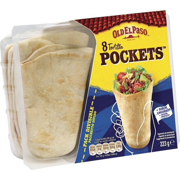 tortilla pocket 8 unidades caja 223 g