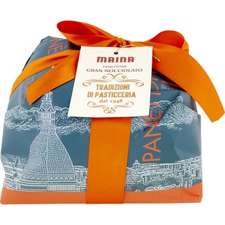 MAINA classic panettone coated in hazelnut glazing case 1 kg
