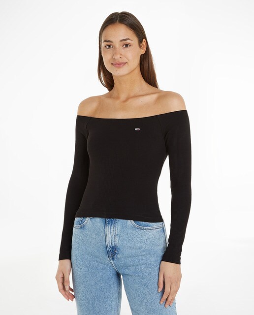 long sleeve shoulderless shirt