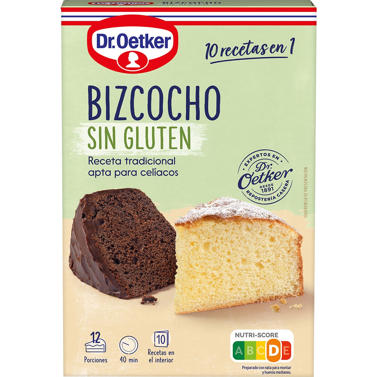 preparado para bizcocho sin gluten 12 raciones
