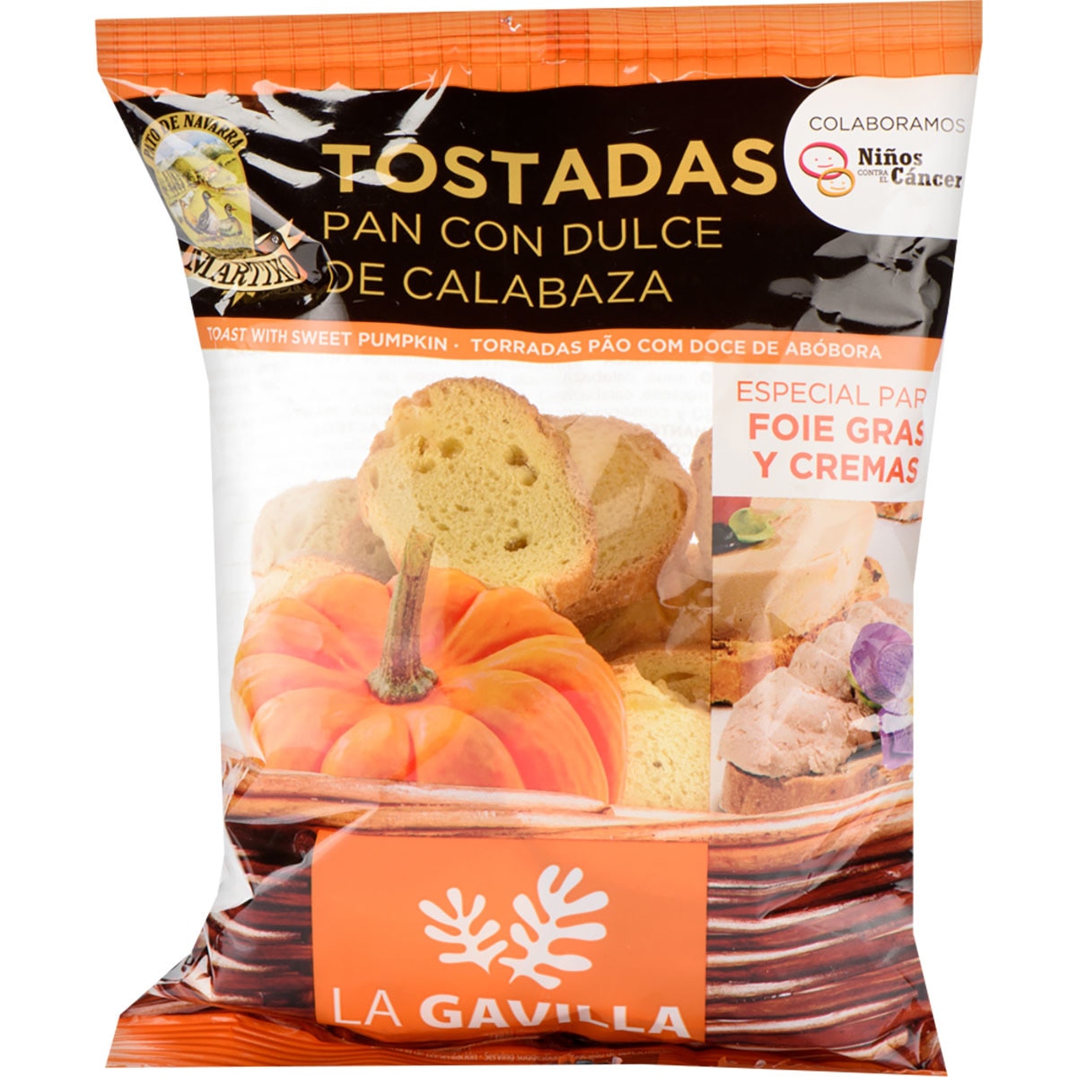 tostadas de pan dulce con calabaza especiales para foies y cremas