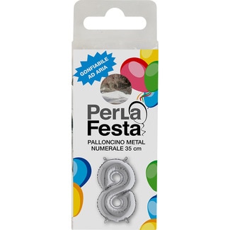 PERLA FESTA decorative no. 8 metallic balloon 35 cm packet 1 each