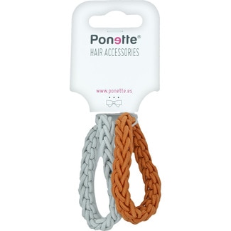 PONETTE woven hair tie blister 2 units assorted models, depending on stock