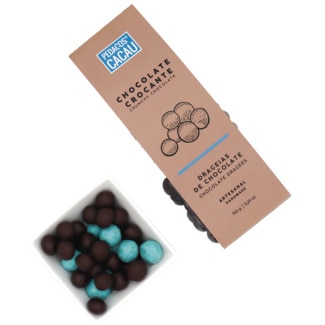 Pedaços de Cacau Drageias de Chocolate Crocante embalagem 130 g