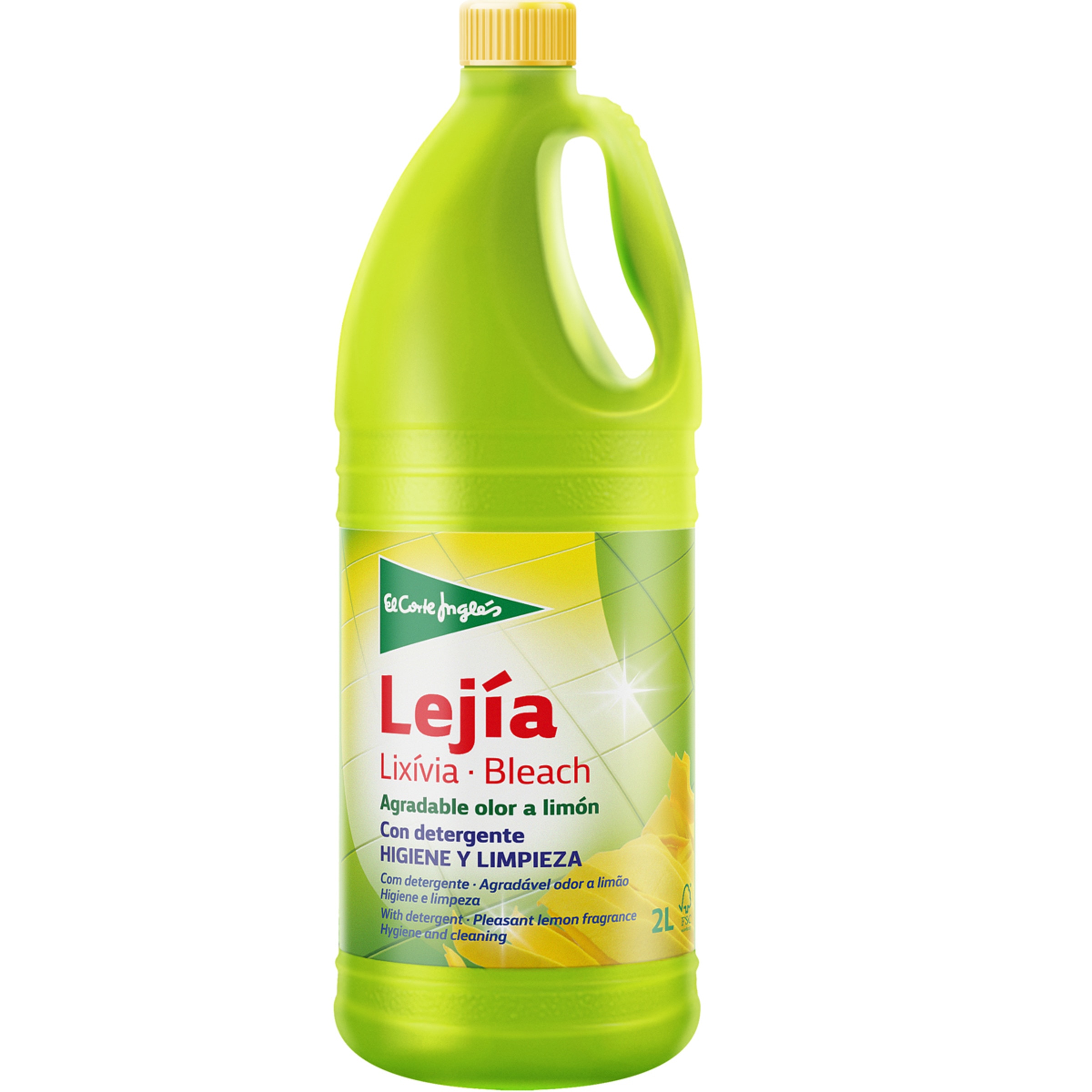 Lejía con detergente Higiene y Limpieza olor a limón botella 2 l · EL CORTE INGLES