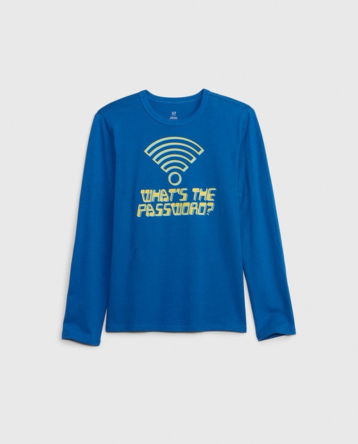 Camiseta de niño manga larga cuello redondo