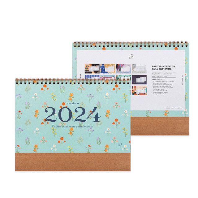 Calendario 2024 sobremesa 150x240 mm Cuatro estaciones para florecer multicolor español
