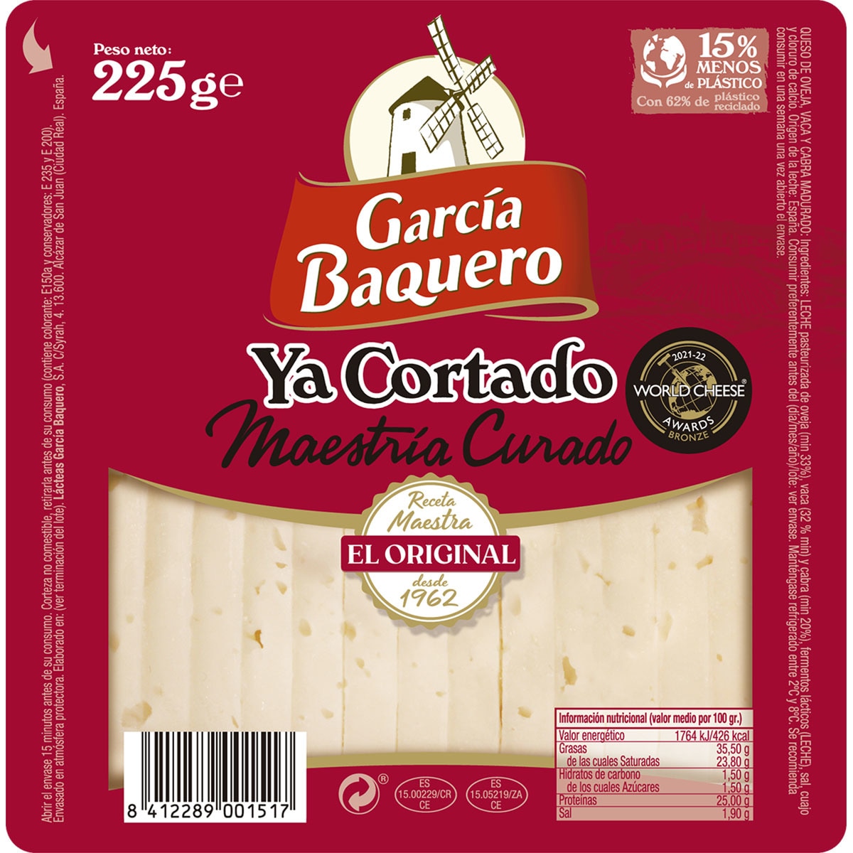 Maestría Queso Curado Mezcla Madurado Elaborado Con Leche Pasteurizada ...