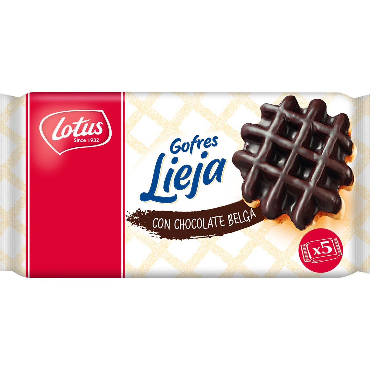gofres Lieja recubiertos de chocolate belga 5 unidades