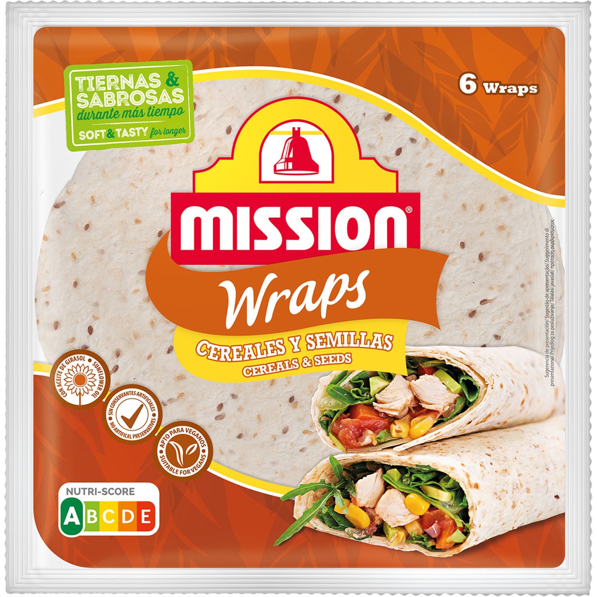 wraps de cereales y semillas 6 unidades