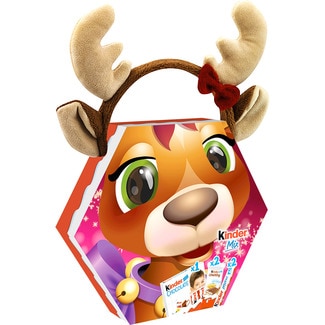 KINDER assorted chocolate bars with reindeer headband case 139 g