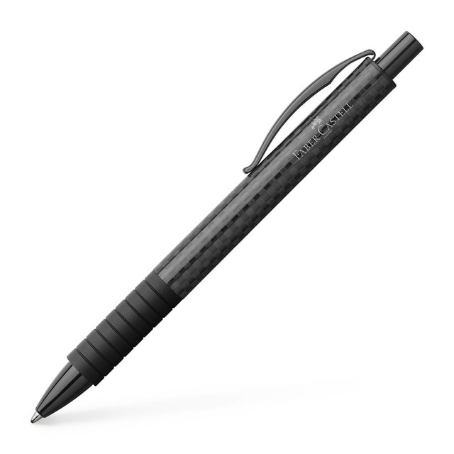 Bolígrafo Essentio recarga gran capacidad Faber-Castell carbono negro.