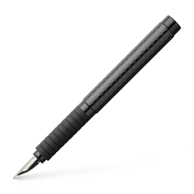 Pluma estilográfica Essentio punta M Faber-Castell carbono negro.
