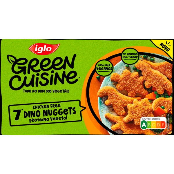Dino Nuggets Proteína Vegetal embalagem 250 g · Iglo Green Cuisine · Supermercado El Corte