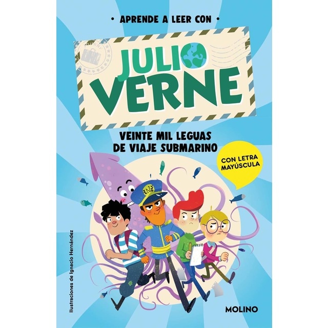 Aprende a leer con Julio Verne - Veinte mil leguas de viaje submarino: Con letra MAYÚSCULA (Tapa blanda)