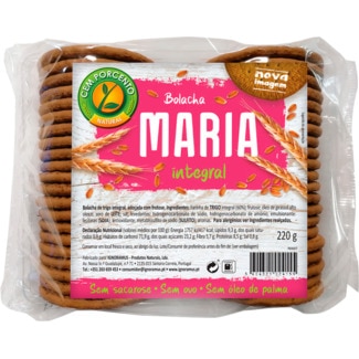 Cem Porcento Bolachas Maria sem Açúcar embalagem 220 g