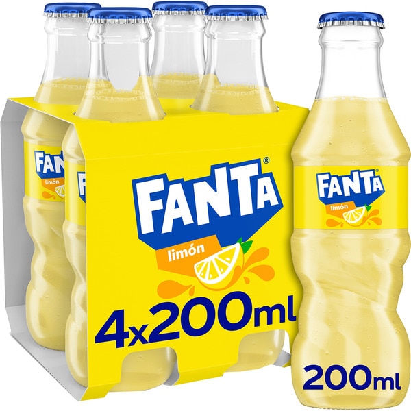 refresco limón con gas pack 4 botellas 20 cl (envase de vidrio)