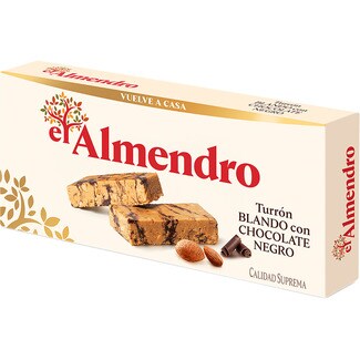 EL ALMENDRO Weicher Turrón mit dunkler Schokolade Spitzenqualität Karton 200 g