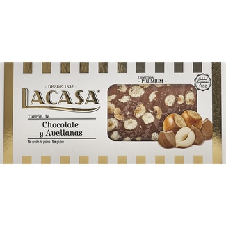LACASA Supreme Quality gluten-free chocolate and hazelnut nougat tablet 250 g