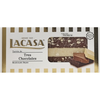 LACASA Supreme Quality gluten-free triple chocolate nougat tablet 250 g