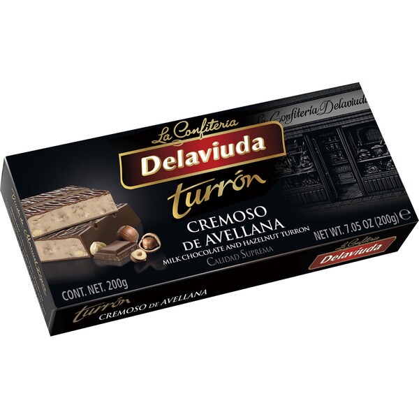 DELAVIUDA turrón cremoso de avellana estuche 200 g