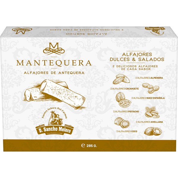 DON SANCHO MELERO alfajores de Antequera dulces y salados estuche 285 g