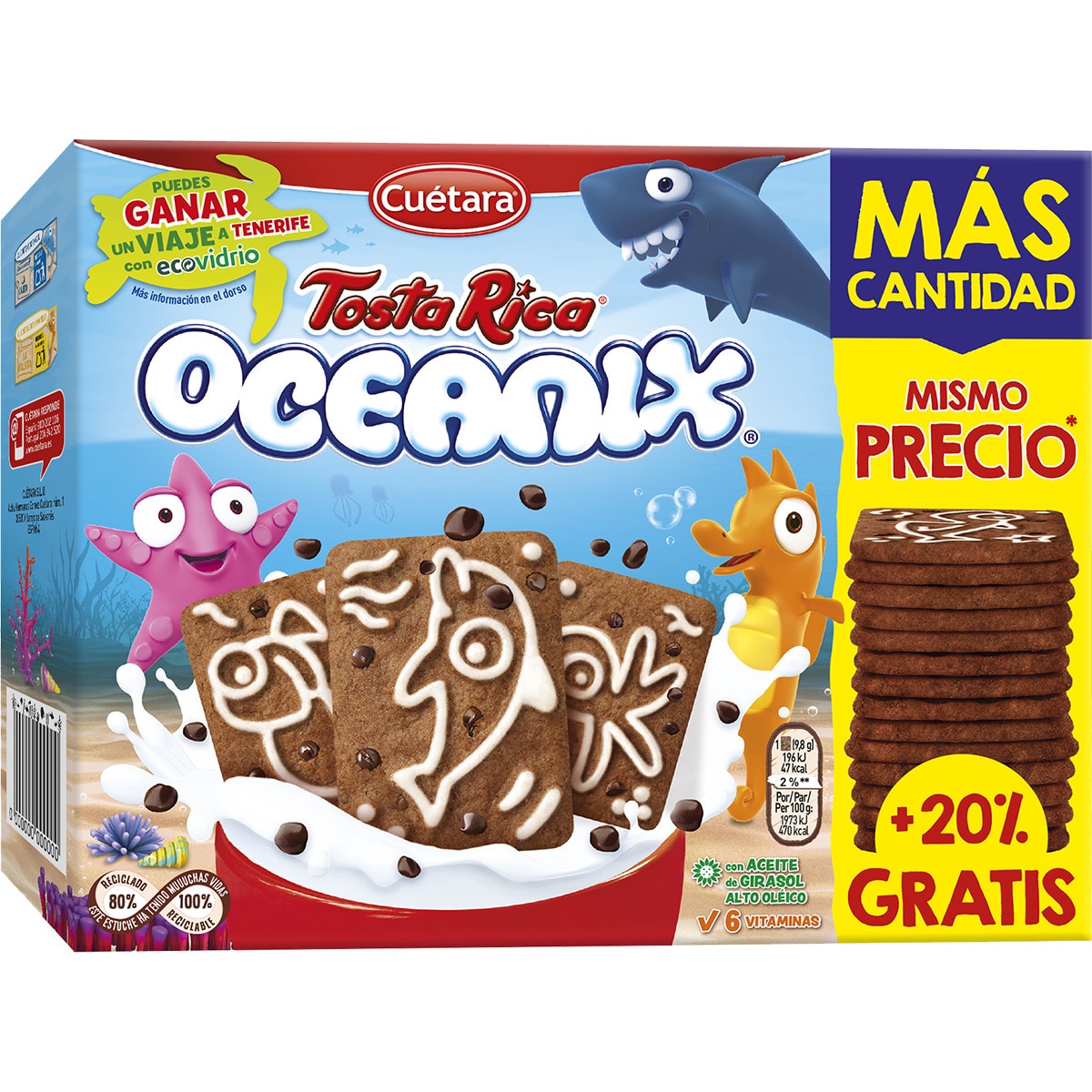 Comprar Oceanix Galletas Con Pepitas De Chocolate Paquete 400 G ...