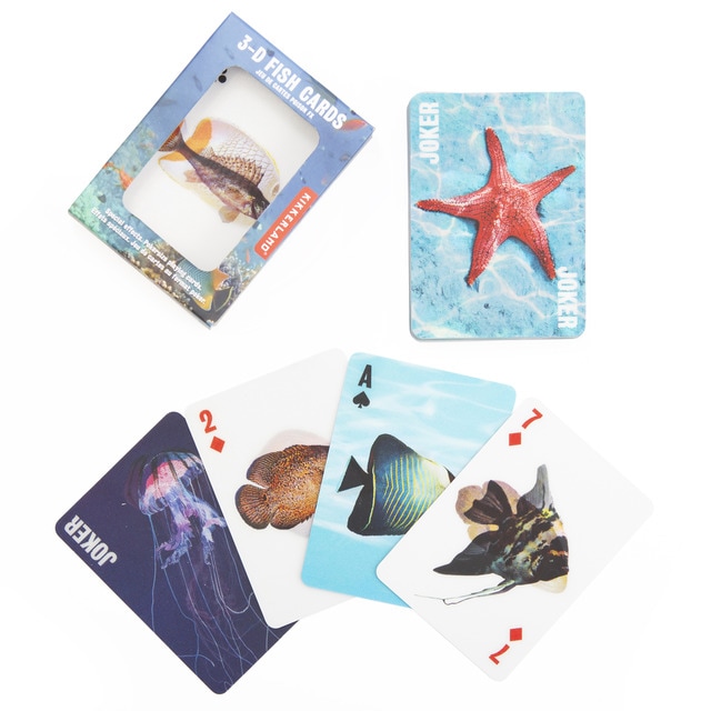 Baraja de cartas Kikkerland de peces 3D.