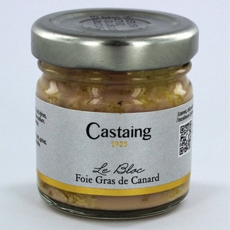 Bloc de foie gras de pato, paté de pato foie gras y chutney de higos bandeja 127 g - Castaing
