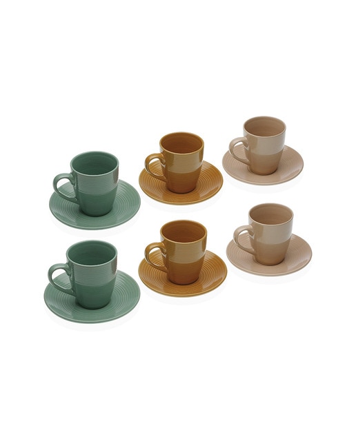 Set 6 tazas té con plato