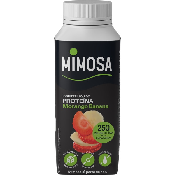 Iogurte Líquido Proteico Morango e Banana embalagem 250 g