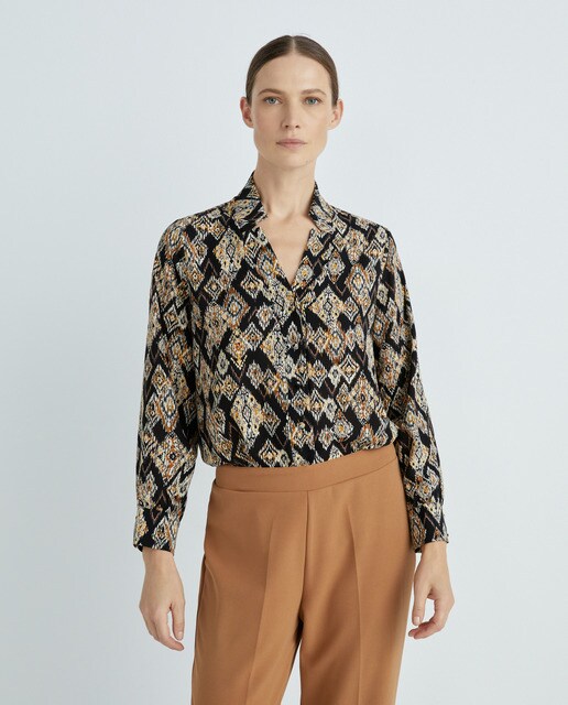 Blusa de mujer estampada manga larga