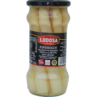 LODOSA Very thick white asparagus PGI Navarra 9-12 pieces flask 325 drained weight g