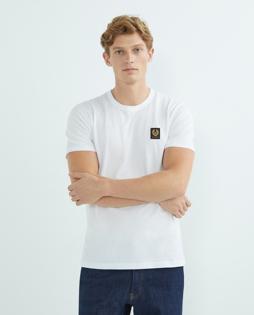 Belstaff - Camiseta básica de manga corta con logo pequeño de hombre.