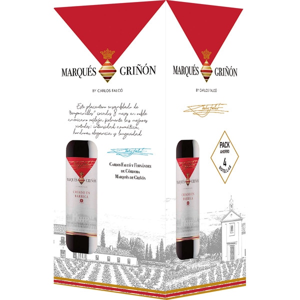 vino tinto criado en barrica 8 meses Vino de la Tierra de Castilla Estuche 4 botellas 75 cl - Marques De Griñon