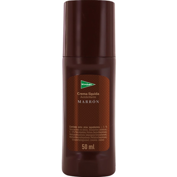 Brown self-shine liquid shoe shine with applicator tube 50 ml