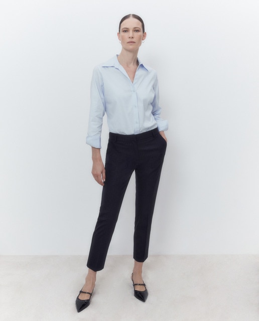 Pantalón de fantasía semipitillo raya diplomática de mujer