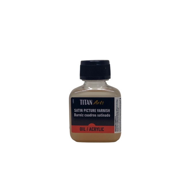 Botella de barniz cuadros satinado 100ml TITAN Arts.