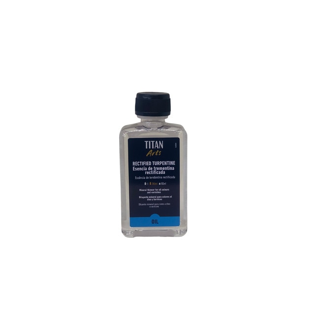 Botella de esencia de trementina rectificada 250ml TITAN Arts.