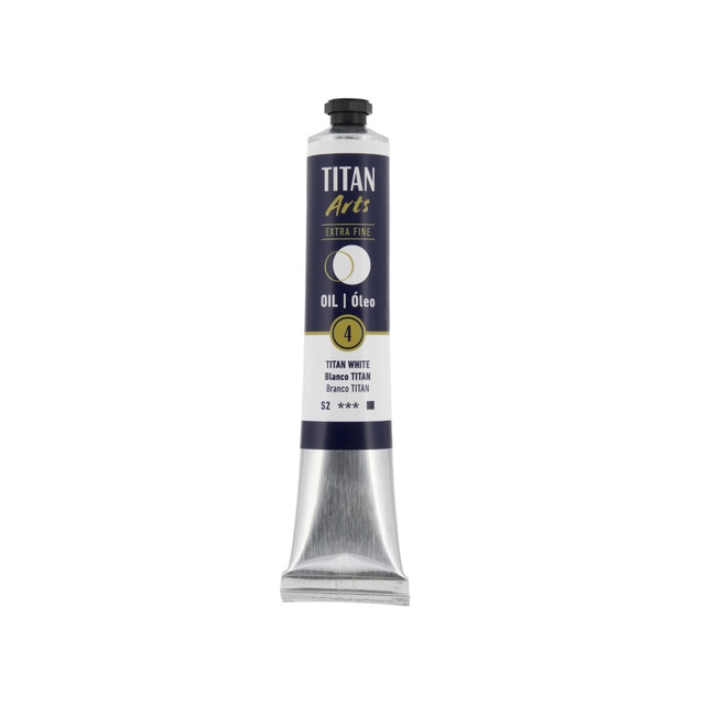 Tubo de pintura al óleo TITAN Arts extra fine 60ml blanco titan.