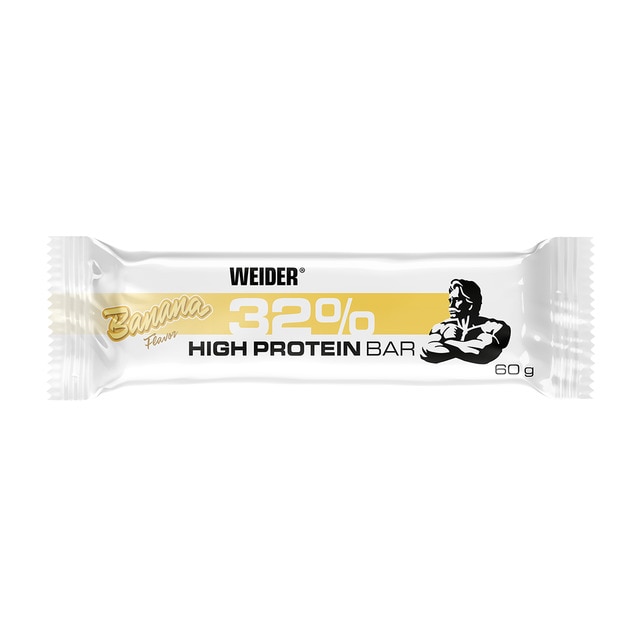 Barrita de proteína 32% Protein Bar Banana 60g Weider