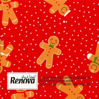RENOVA Christmas Biscuit decorated 3-ply napkins packet 20 units