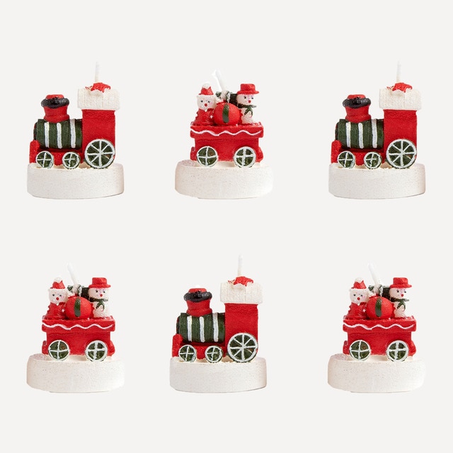 Set de 6 velas trenecito Navidad El Corte Inglés